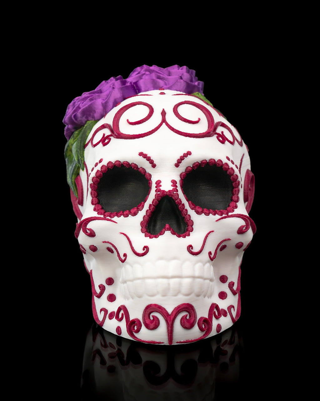 3D Printed Calavera Sugar Skull Sculpture | Carmen & Carlos Day of the Dead Skull Art | Dia de los Muertos Decor | Choose One or the Set