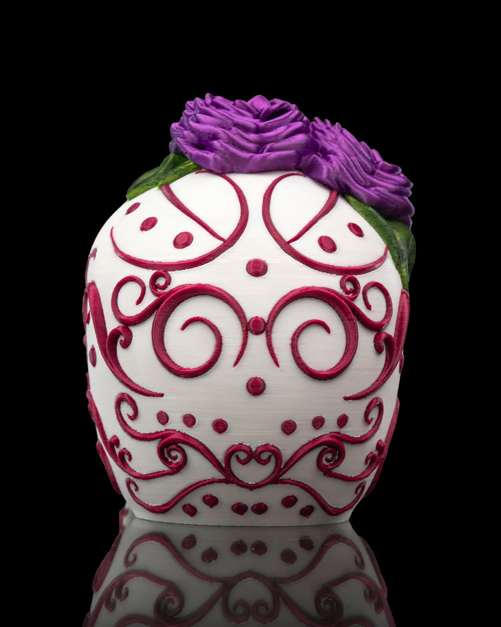 3D Printed Calavera Sugar Skull Sculpture | Carmen & Carlos Day of the Dead Skull Art | Dia de los Muertos Decor | Choose One or the Set