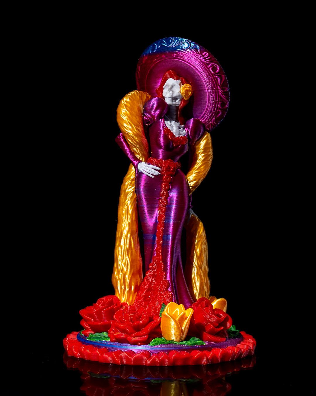 Catrina Statue | 3D Printed La Catrina Sculpture | Day of the Dead Figurine | Dia de los Muertos Decor | 16.5cm