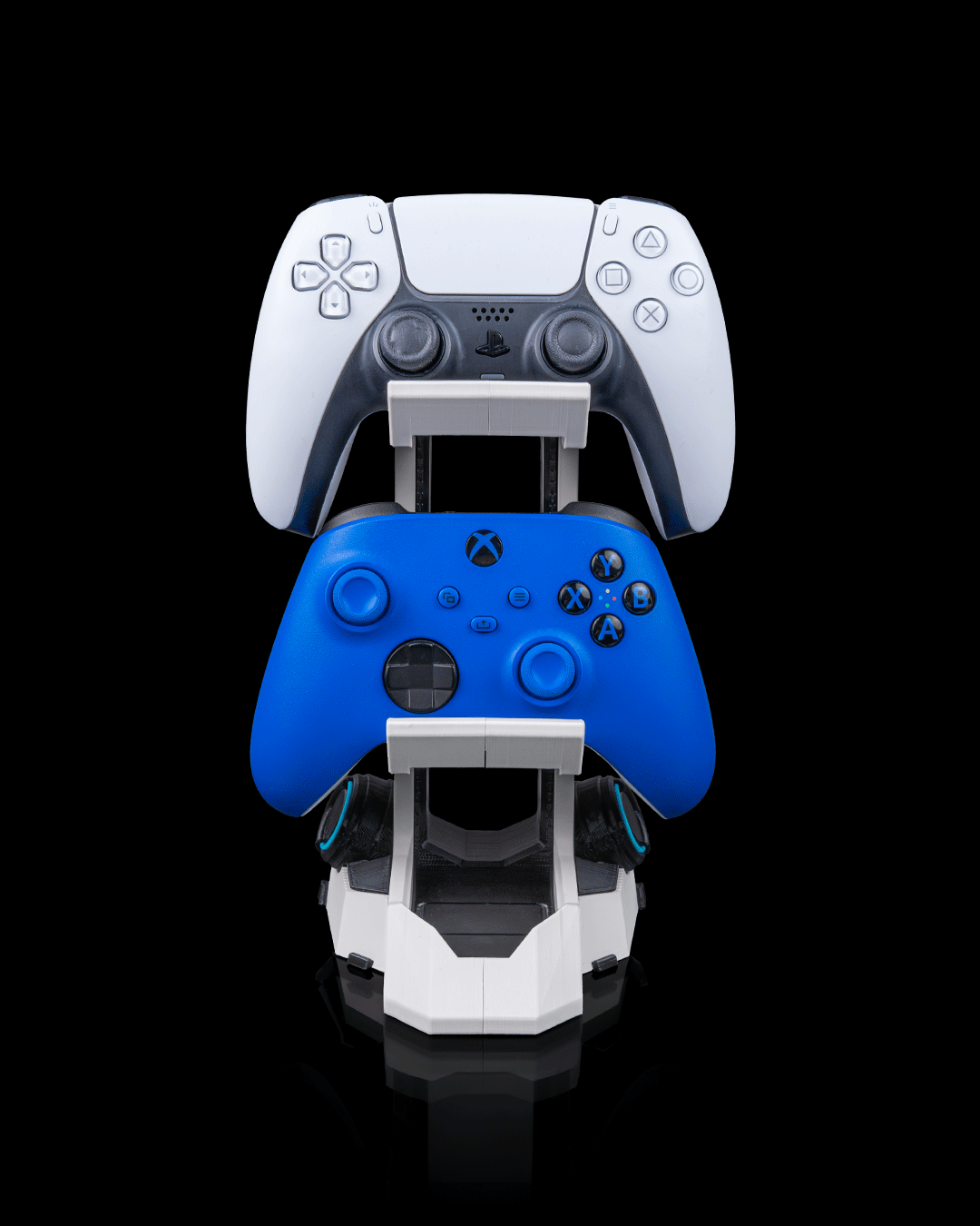 Command Sync Dual Controller & Headphone Stand | PS5 Xbox Controller Holder | Gaming Desk Decor