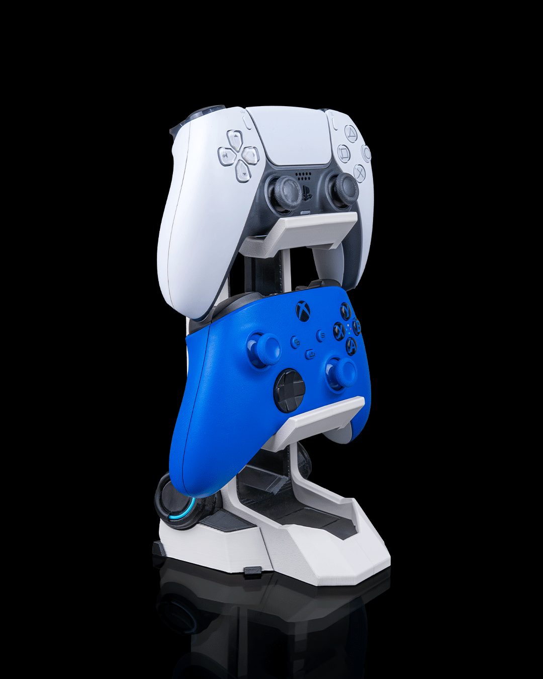 Command Sync Dual Controller & Headphone Stand | PS5 Xbox Controller Holder | Gaming Desk Decor