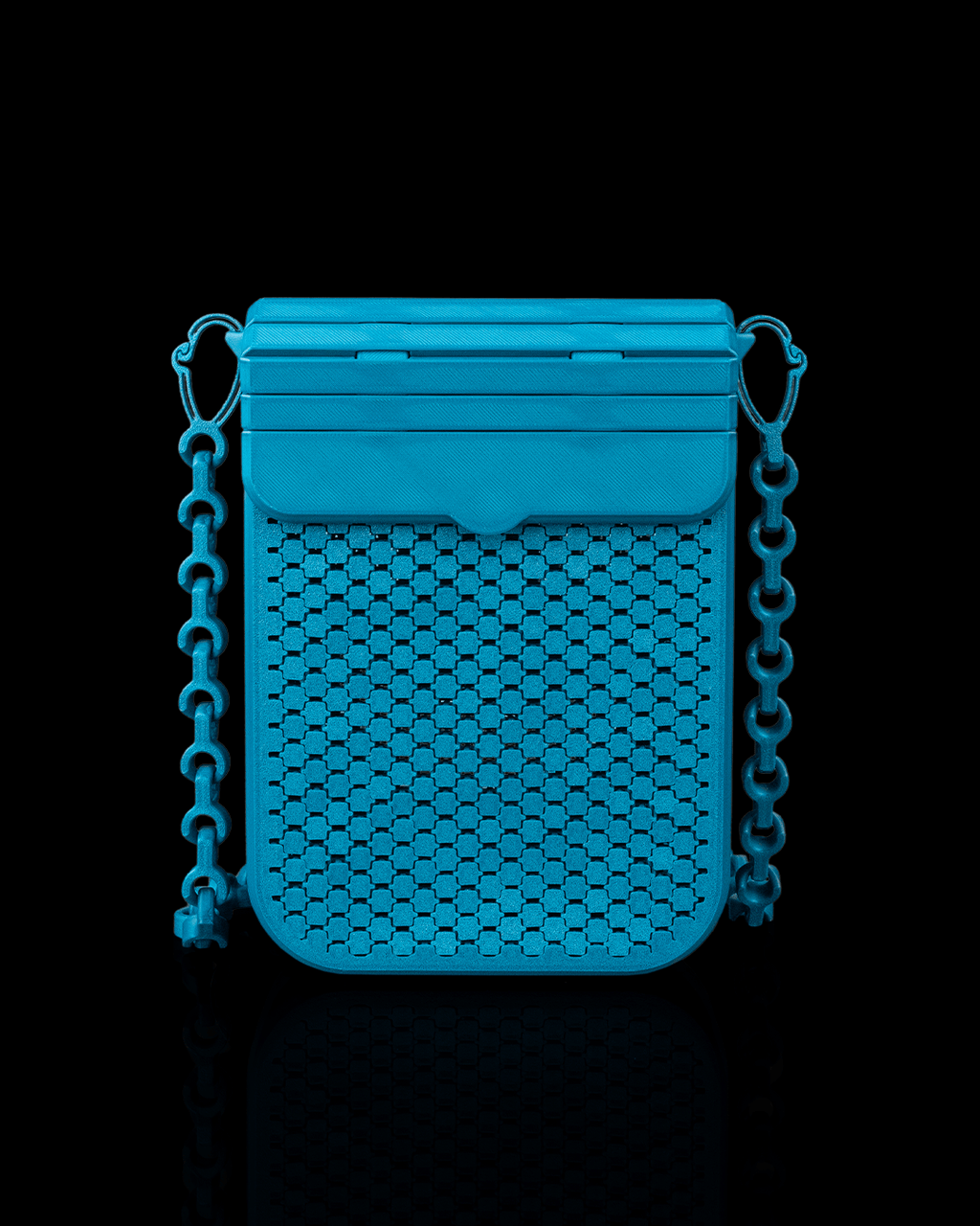 3D Printed Mesh Crossbody Bag | Flip-Top Phone Purse | Woven Mesh Pouch with Chain Strap