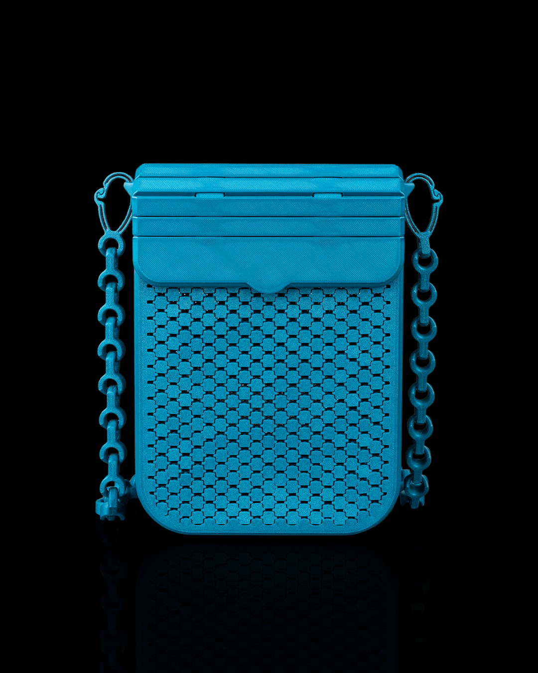3D Printed Mesh Crossbody Bag | Flip-Top Phone Purse | Woven Mesh Pouch with Chain Strap