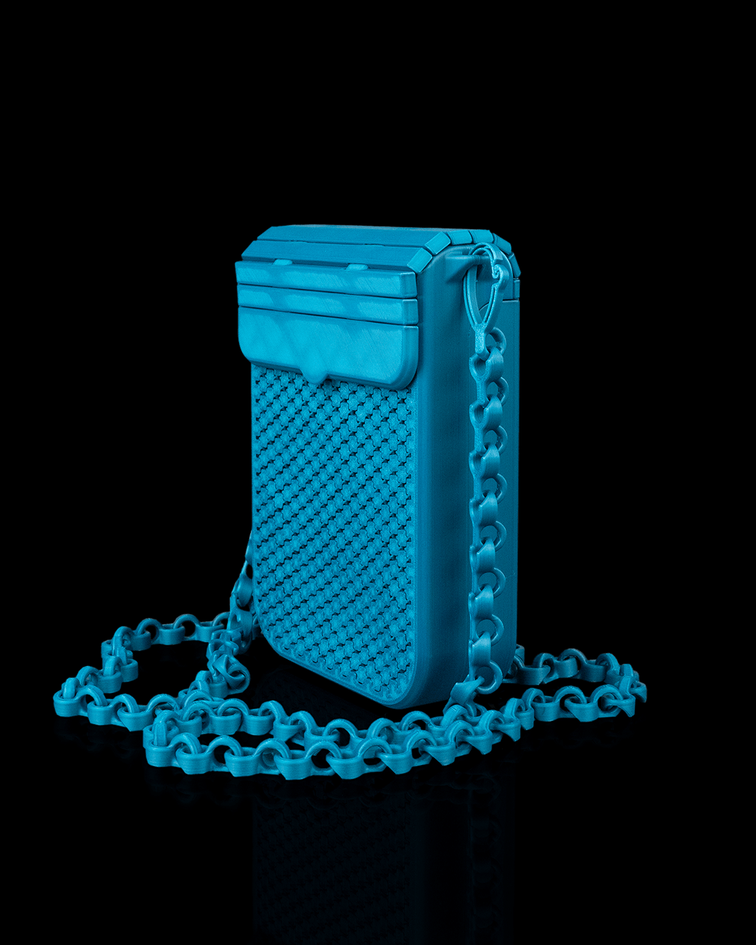 3D Printed Mesh Crossbody Bag | Flip-Top Phone Purse | Woven Mesh Pouch with Chain Strap