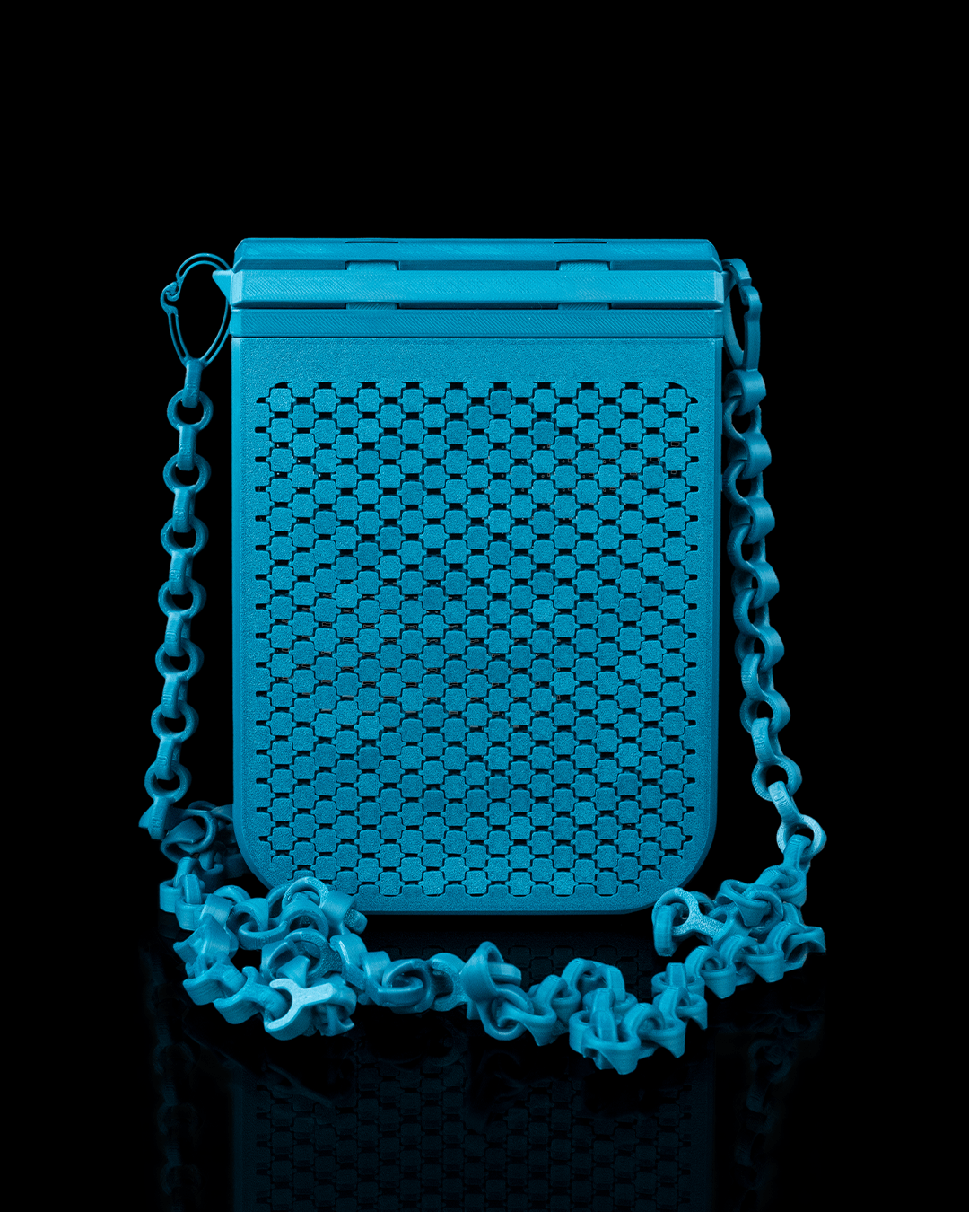 3D Printed Mesh Crossbody Bag | Flip-Top Phone Purse | Woven Mesh Pouch with Chain Strap