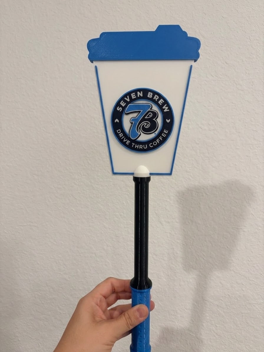7 Brew Coffee Cup Tap-to-Pay Wand | Drive-Thru Coffee Sign