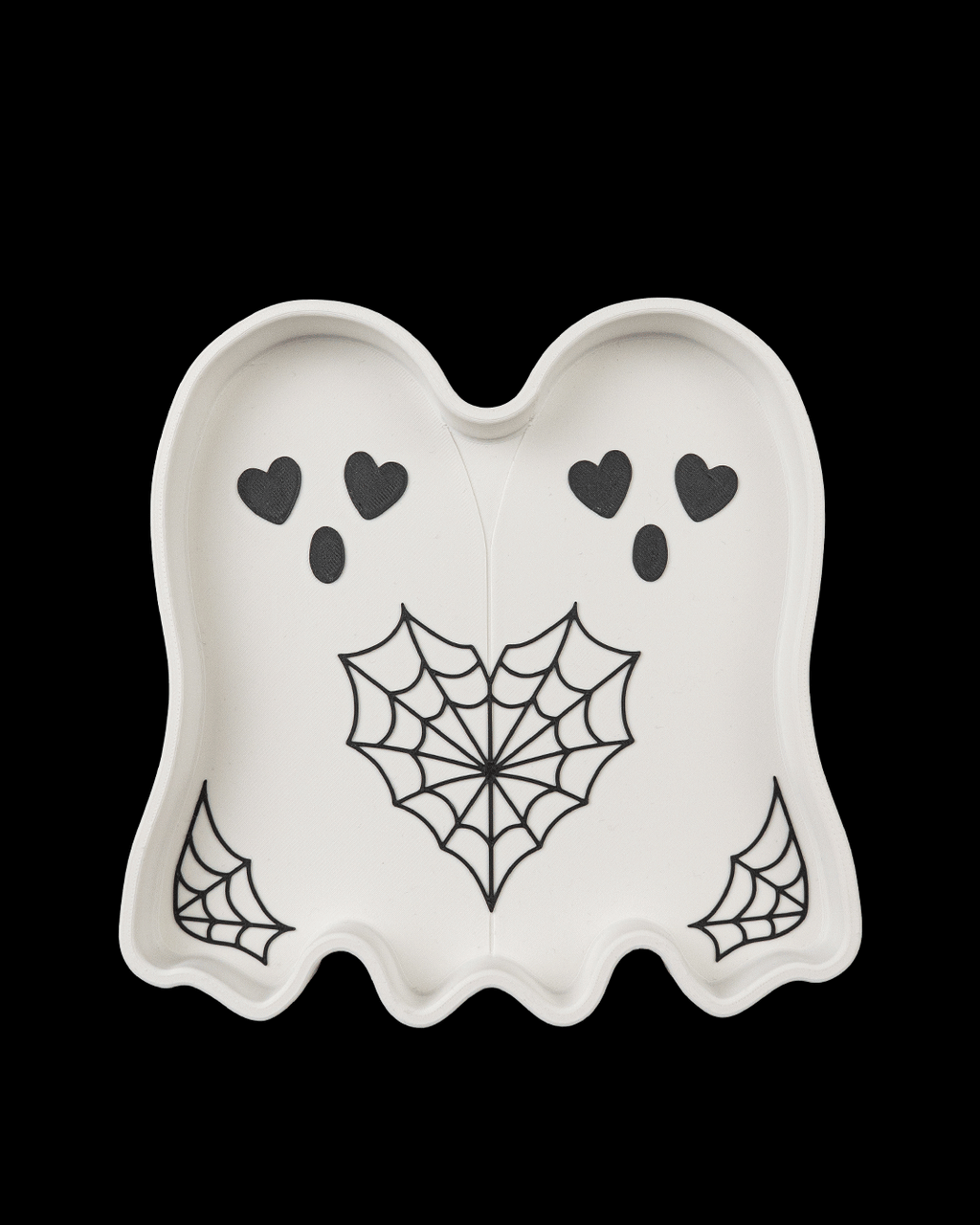 Ghost Duo Trinket Dish | Spooky Cute Jewelry Holder | Heart Eyes Ghost Ring Dish