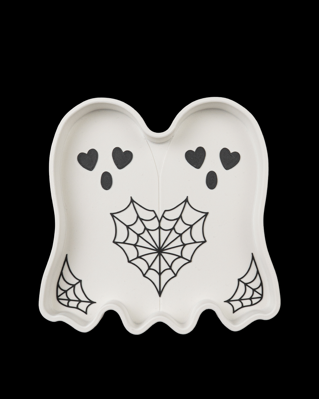 Ghost Duo Trinket Dish | Spooky Cute Jewelry Holder | Heart Eyes Ghost Ring Dish