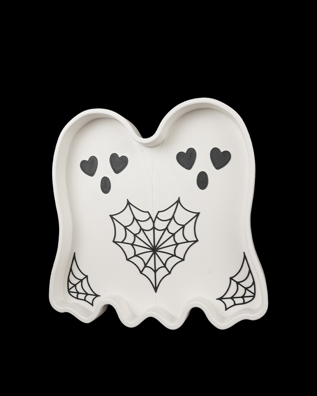 Ghost Duo Trinket Dish | Spooky Cute Jewelry Holder | Heart Eyes Ghost Ring Dish