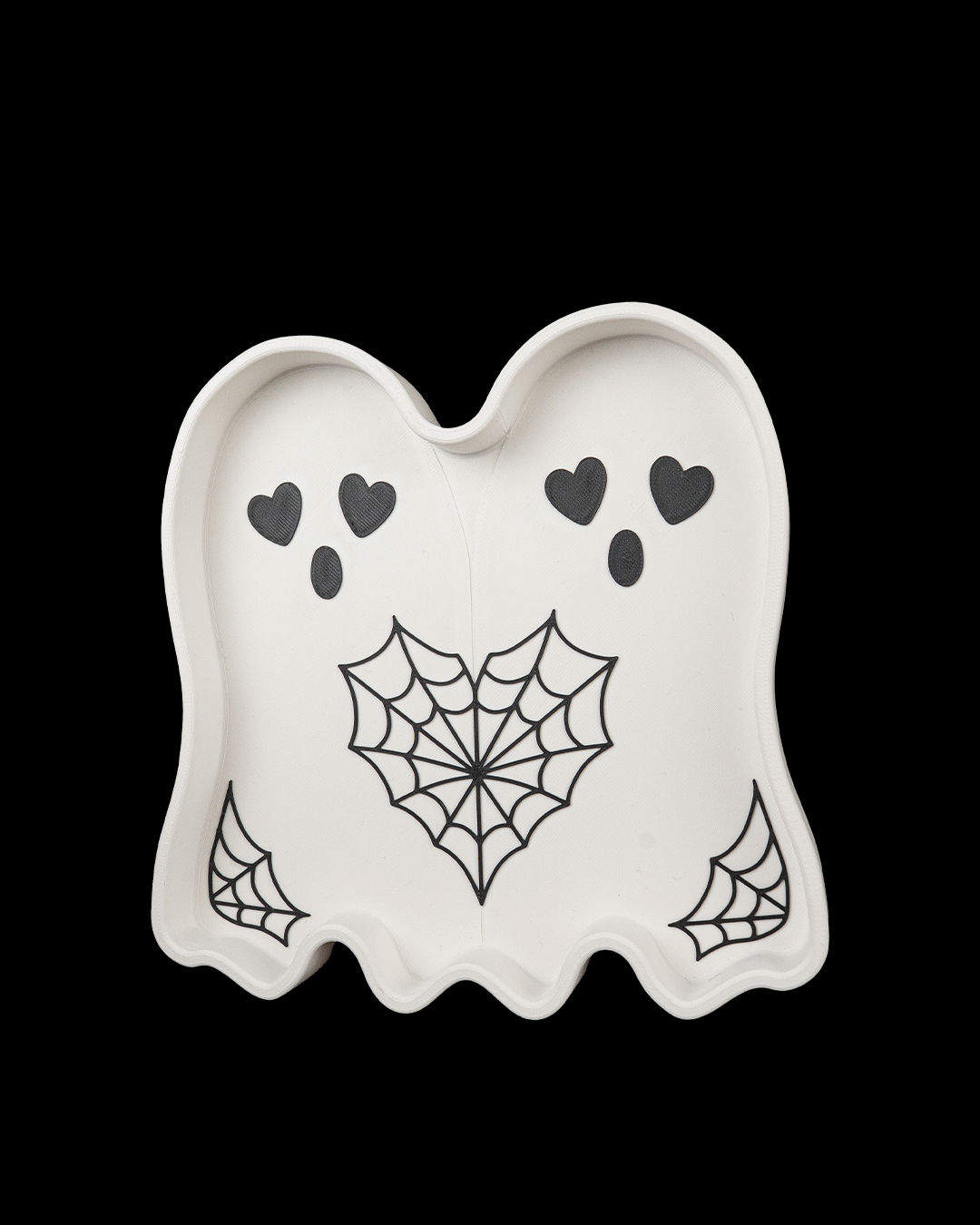 Ghost Duo Trinket Dish | Spooky Cute Jewelry Holder | Heart Eyes Ghost Ring Dish