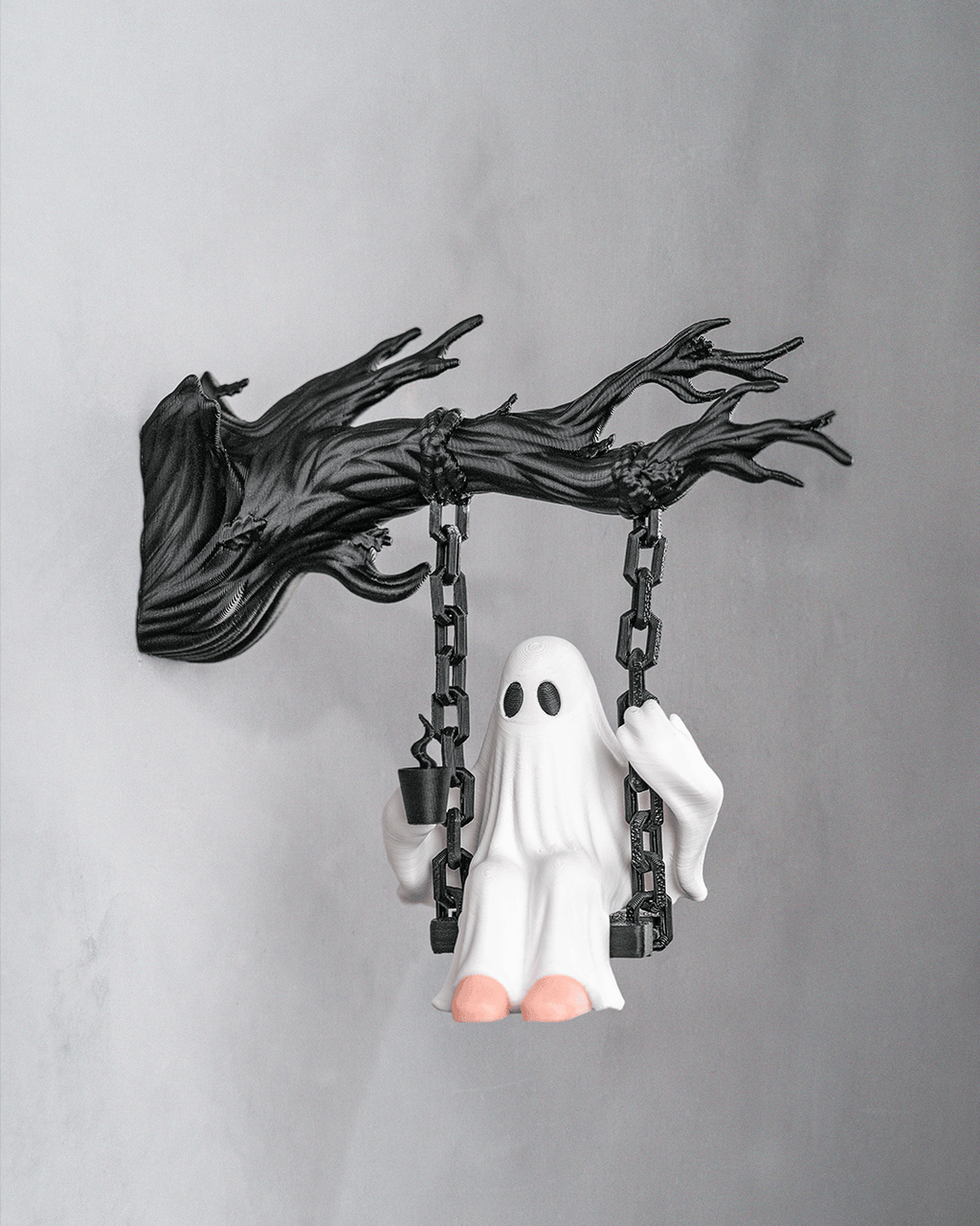 Ghost on a Swing Wall Mount | Spooky Cute Halloween Decor