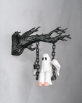 Ghost on a Swing Wall Mount | Spooky Cute Halloween Decor
