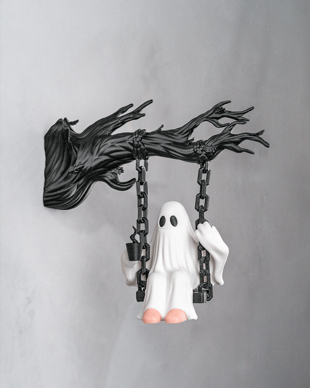 Ghost on a Swing Wall Mount | Spooky Cute Halloween Decor