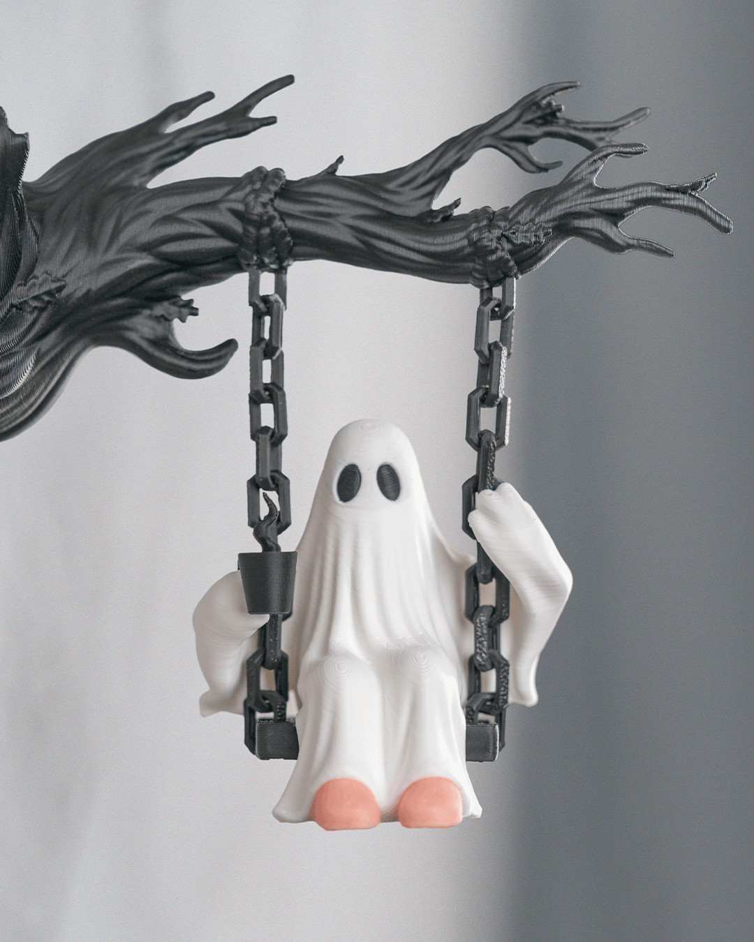 Ghost on a Swing Wall Mount | Spooky Cute Halloween Decor
