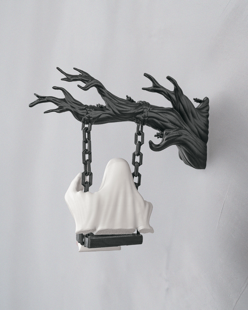 Ghost on a Swing Wall Mount | Spooky Cute Halloween Decor