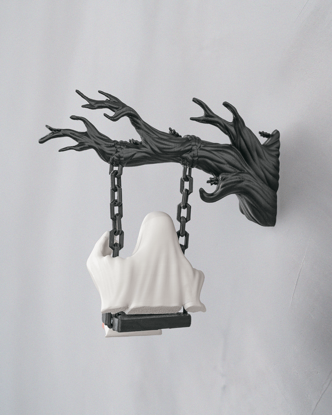 Ghost on a Swing Wall Mount | Spooky Cute Halloween Decor