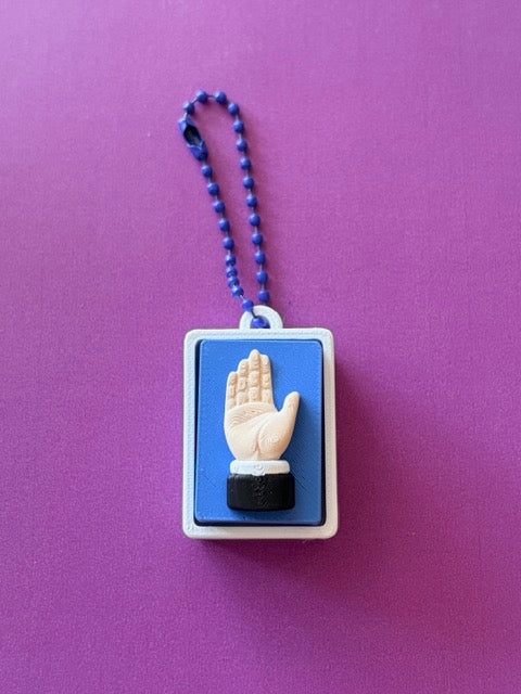 Mexican Folk Art Fidget Clicker Keychain – 3D Printed Bingo-Style Charm