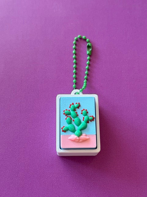 Mexican Folk Art Fidget Clicker Keychain – 3D Printed Bingo-Style Charm