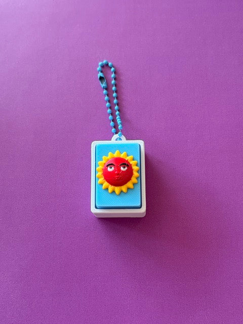 Mexican Folk Art Fidget Clicker Keychain – 3D Printed Bingo-Style Charm