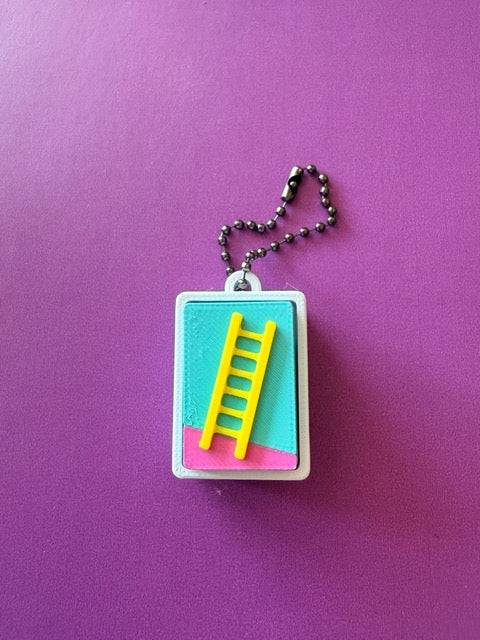Mexican Folk Art Fidget Clicker Keychain – 3D Printed Bingo-Style Charm