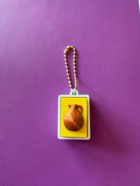 Mexican Folk Art Fidget Clicker Keychain – 3D Printed Bingo-Style Charm