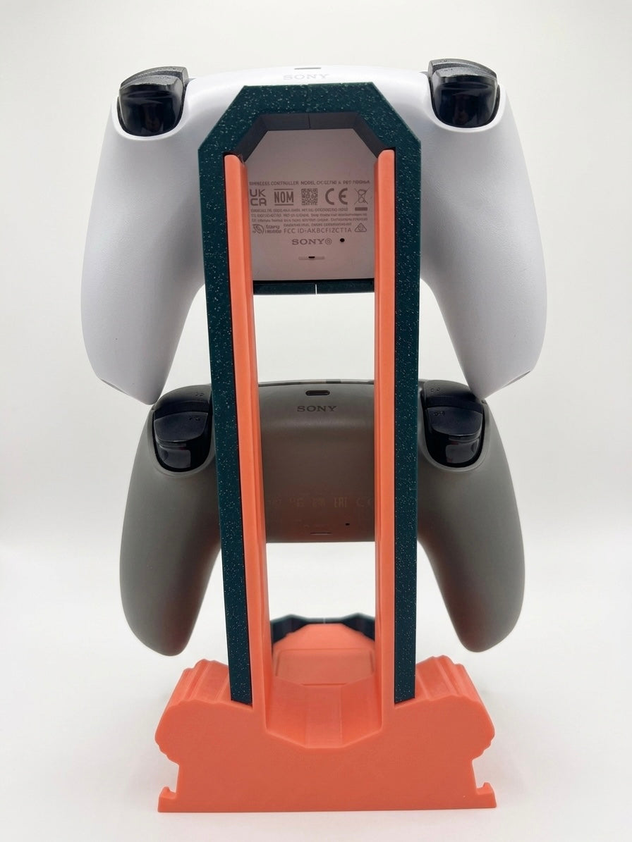Command Sync Dual Controller & Headphone Stand | PS5 Xbox Controller Holder | Gaming Desk Decor