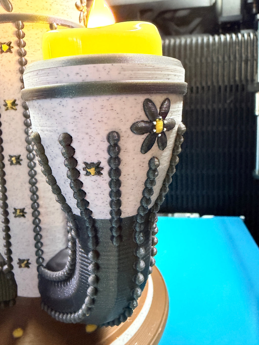 Cactus Tea Light Candle Holder | Southwestern 3D Printed Decor | 5-Light LED Candelabra