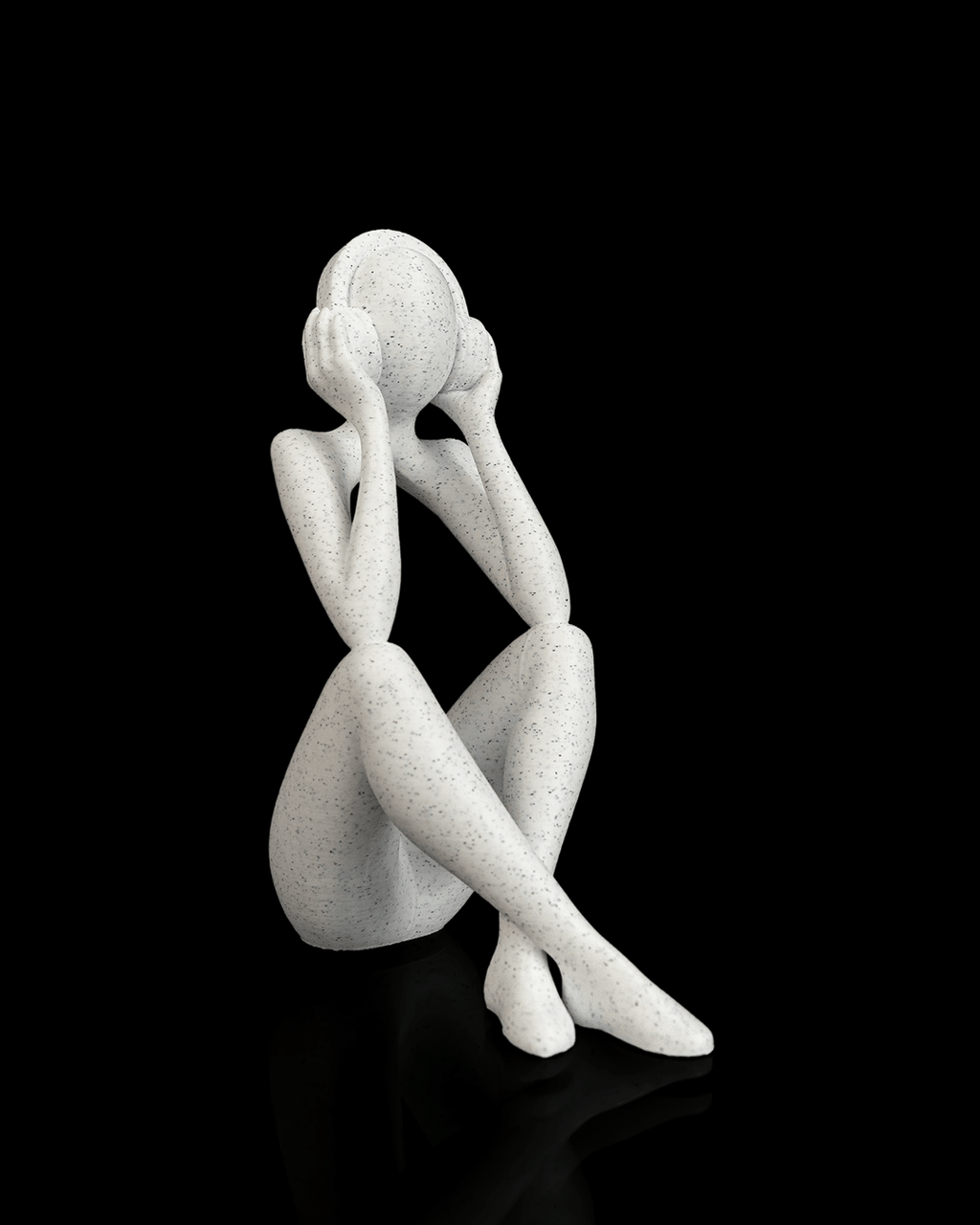 Lost in Sound - Abstract Headphones Figure Sculpture