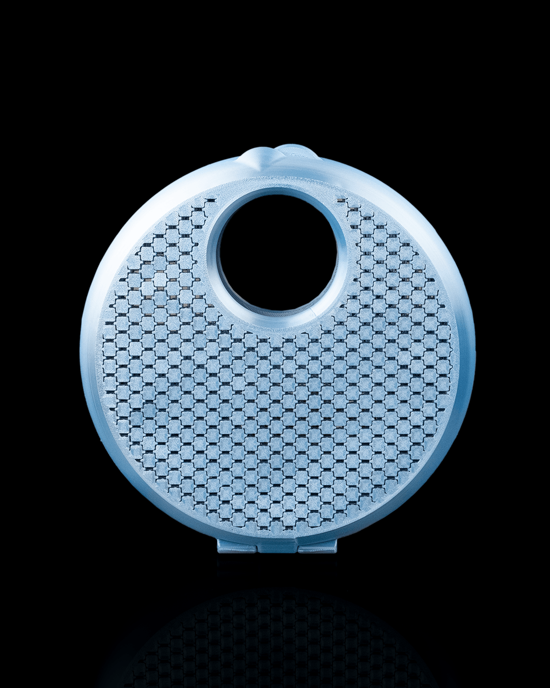 3D Printed Round Purse | Luna Mesh Circle Bag | Full Moon Handbag with Cutout Handle & Chain Strap