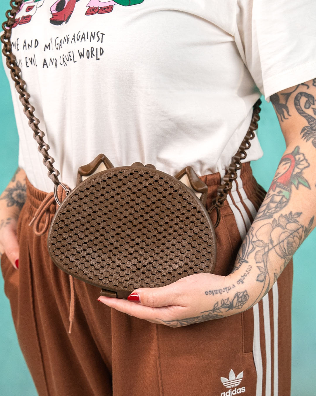3D Printed Puppy Purse | PuPurse Mesh Crossbody Bag | Dog Ears Handbag with Chain Strap