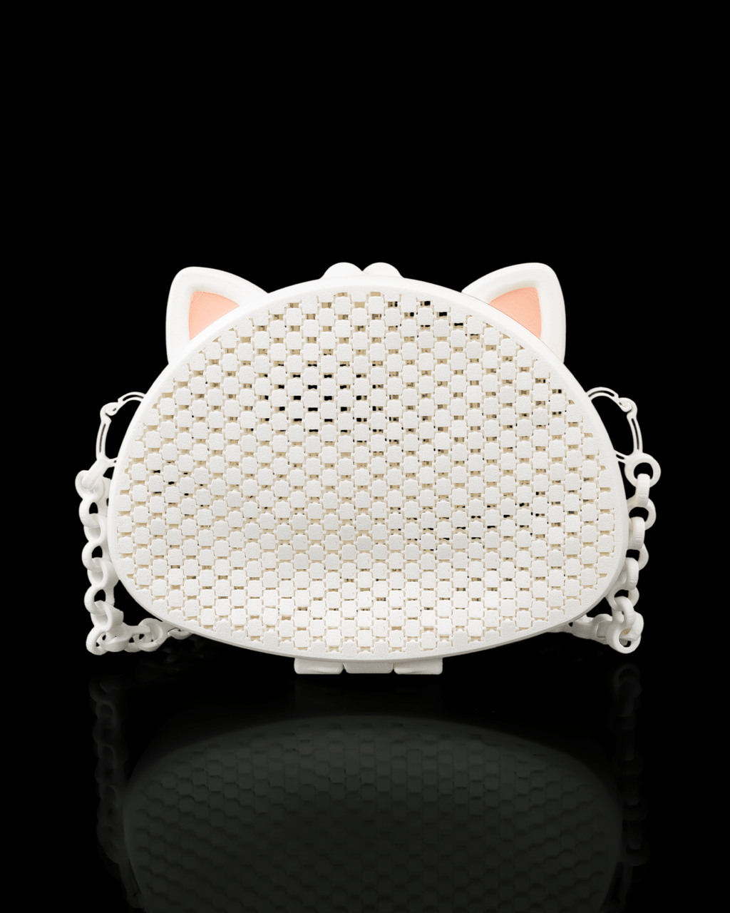 3D Printed Cat Purse | Mesh Kitty Crossbody Bag | Articulated Chain Strap | Kawaii Cat Ears Handbag