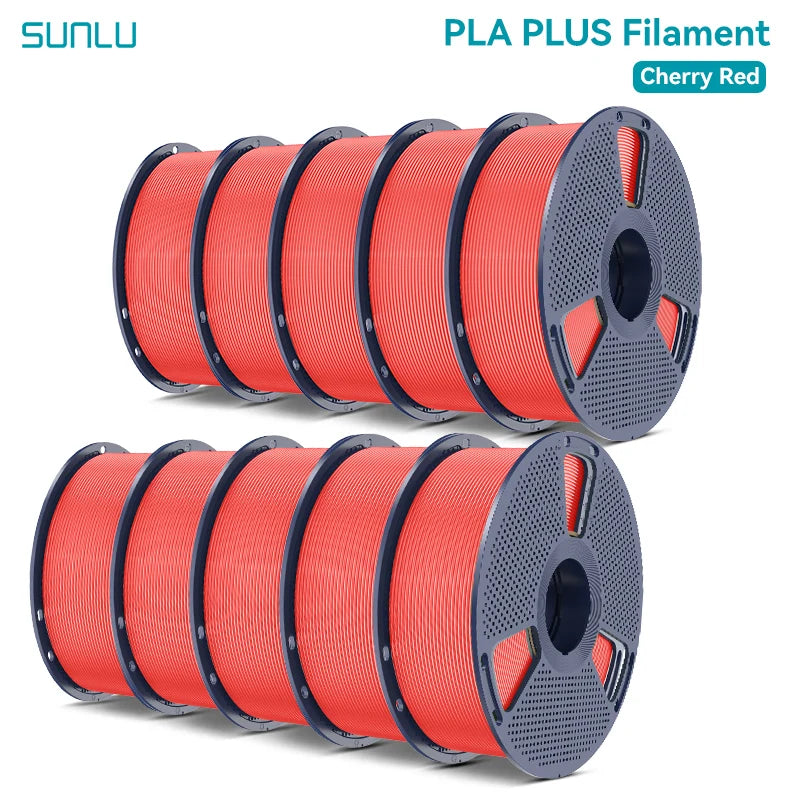 SUNLU Pla Plus 3D Filament 1.75mm Neatly Wound High Toughness Multicolor Plastic PLA+ Filaments for Most FDM 3D Printer 10KG
