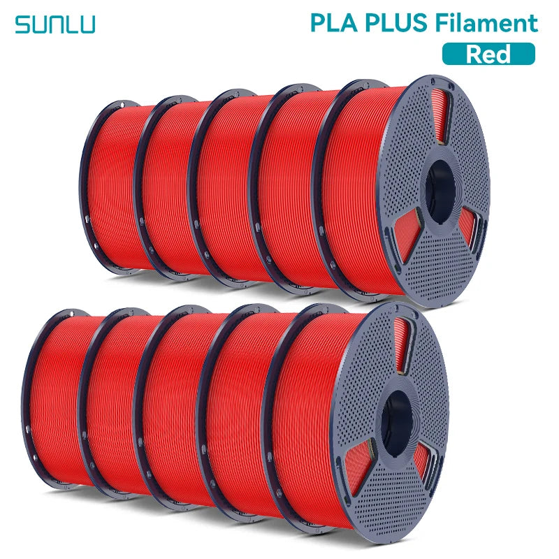 SUNLU Pla Plus 3D Filament 1.75mm Neatly Wound High Toughness Multicolor Plastic PLA+ Filaments for Most FDM 3D Printer 10KG