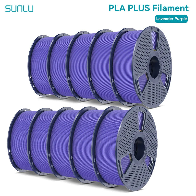 SUNLU Pla Plus 3D Filament 1.75mm Neatly Wound High Toughness Multicolor Plastic PLA+ Filaments for Most FDM 3D Printer 10KG