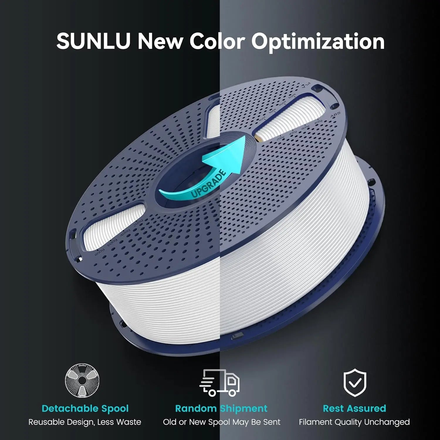 SUNLU Pla Plus 3D Filament 1.75mm Neatly Wound High Toughness Multicolor Plastic PLA+ Filaments for Most FDM 3D Printer 10KG