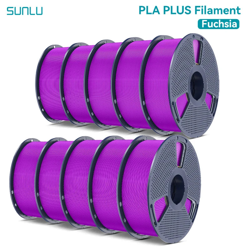 SUNLU Pla Plus 3D Filament 1.75mm Neatly Wound High Toughness Multicolor Plastic PLA+ Filaments for Most FDM 3D Printer 10KG