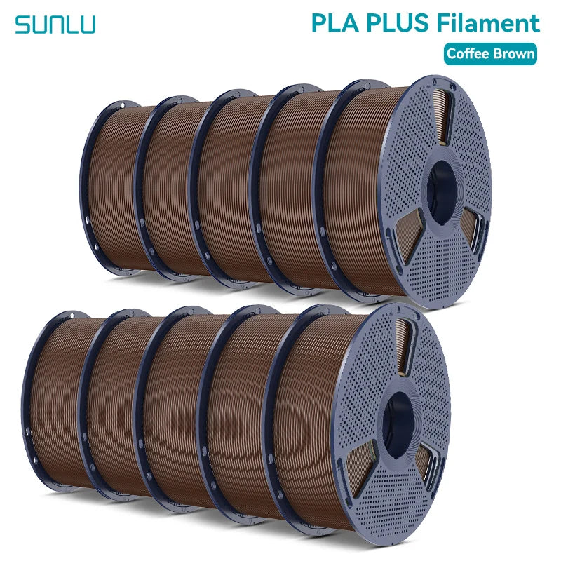 SUNLU Pla Plus 3D Filament 1.75mm Neatly Wound High Toughness Multicolor Plastic PLA+ Filaments for Most FDM 3D Printer 10KG
