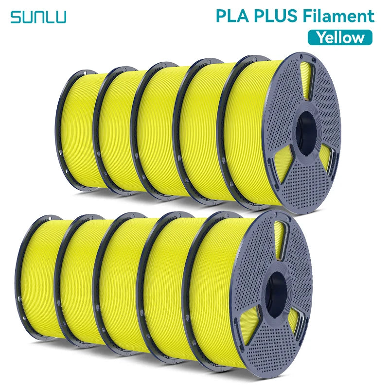 SUNLU Pla Plus 3D Filament 1.75mm Neatly Wound High Toughness Multicolor Plastic PLA+ Filaments for Most FDM 3D Printer 10KG