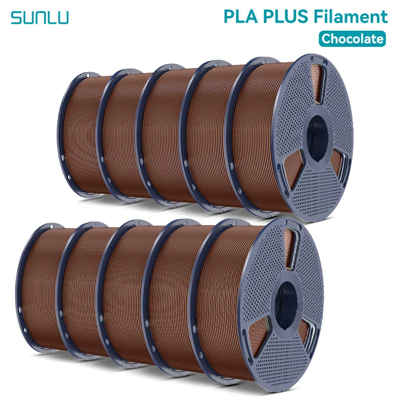 SUNLU Pla Plus 3D Filament 1.75mm Neatly Wound High Toughness Multicolor Plastic PLA+ Filaments for Most FDM 3D Printer 10KG