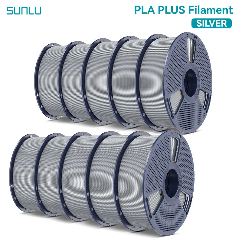 SUNLU Pla Plus 3D Filament 1.75mm Neatly Wound High Toughness Multicolor Plastic PLA+ Filaments for Most FDM 3D Printer 10KG