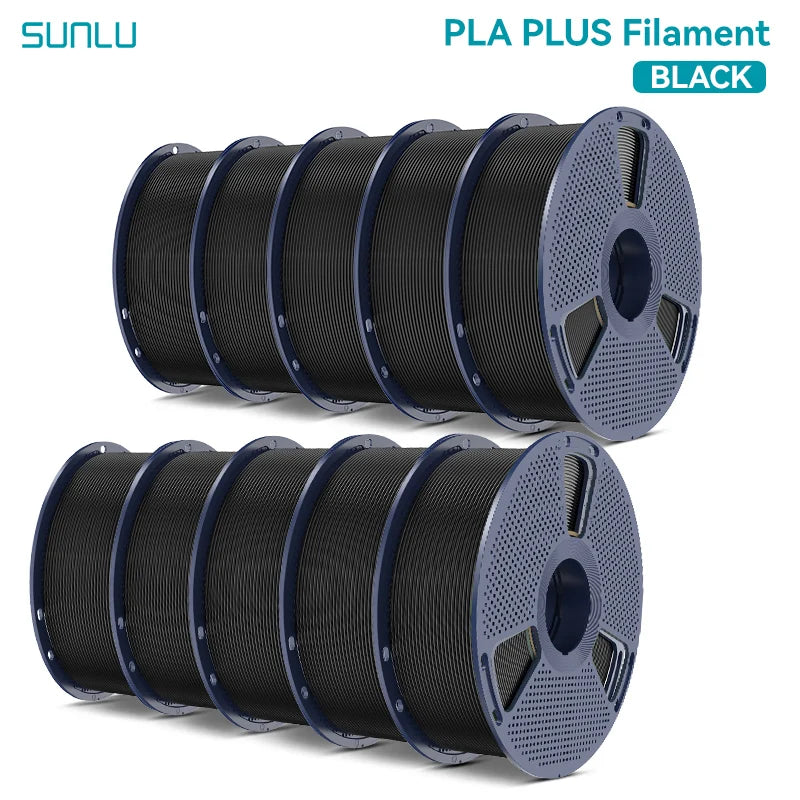 SUNLU Pla Plus 3D Filament 1.75mm Neatly Wound High Toughness Multicolor Plastic PLA+ Filaments for Most FDM 3D Printer 10KG
