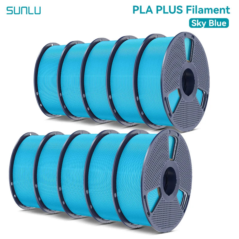 SUNLU Pla Plus 3D Filament 1.75mm Neatly Wound High Toughness Multicolor Plastic PLA+ Filaments for Most FDM 3D Printer 10KG