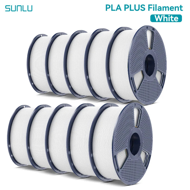 SUNLU Pla Plus 3D Filament 1.75mm Neatly Wound High Toughness Multicolor Plastic PLA+ Filaments for Most FDM 3D Printer 10KG