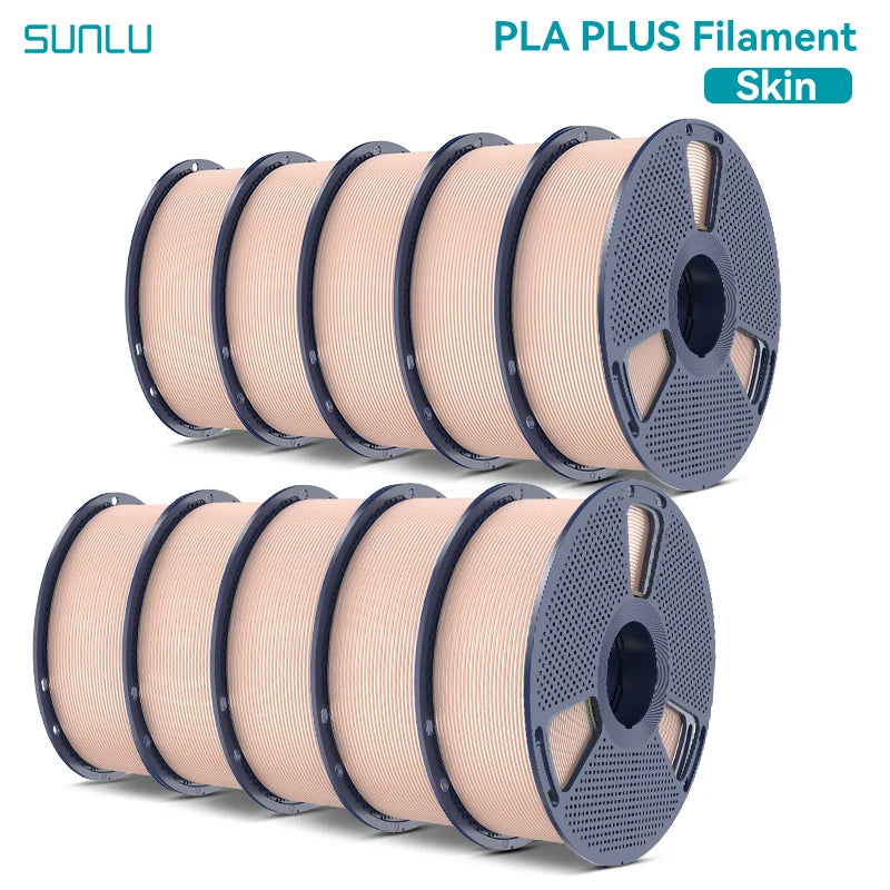 SUNLU Pla Plus 3D Filament 1.75mm Neatly Wound High Toughness Multicolor Plastic PLA+ Filaments for Most FDM 3D Printer 10KG