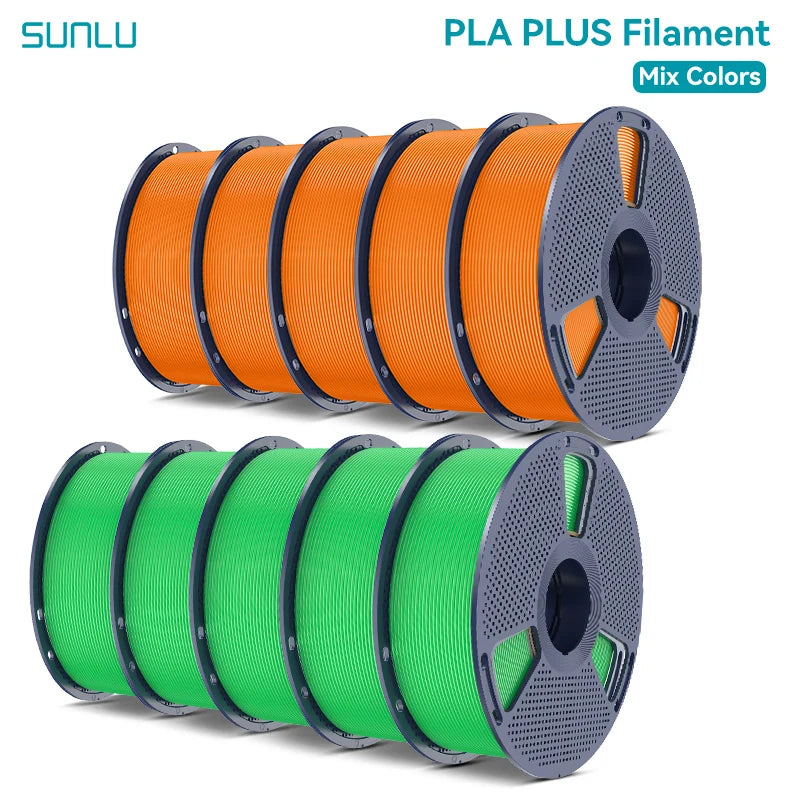 SUNLU Pla Plus 3D Filament 1.75mm Neatly Wound High Toughness Multicolor Plastic PLA+ Filaments for Most FDM 3D Printer 10KG