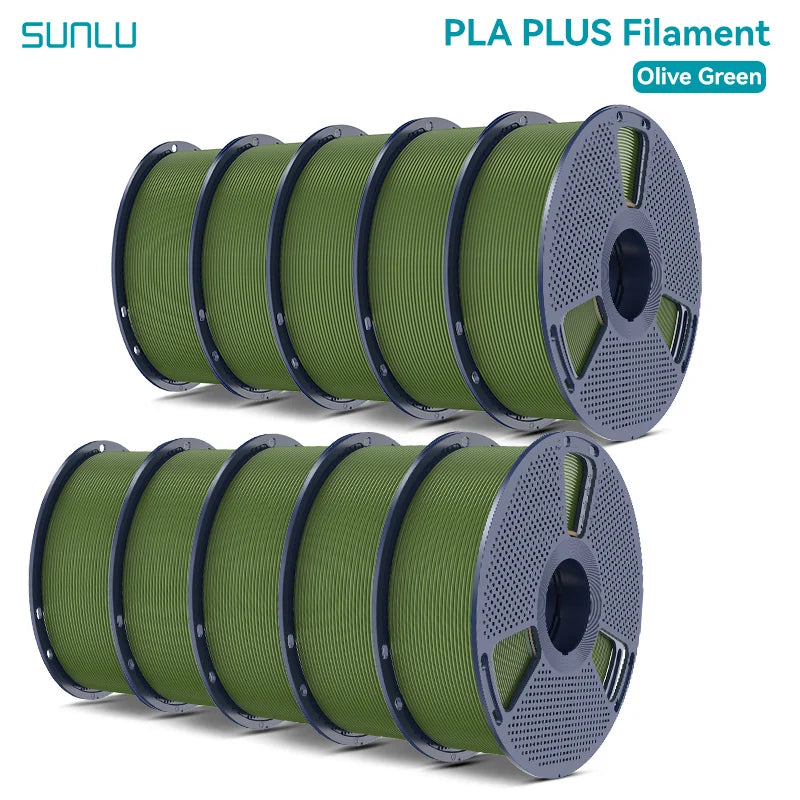 SUNLU Pla Plus 3D Filament 1.75mm Neatly Wound High Toughness Multicolor Plastic PLA+ Filaments for Most FDM 3D Printer 10KG
