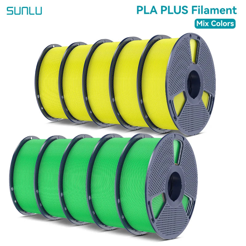 SUNLU Pla Plus 3D Filament 1.75mm Neatly Wound High Toughness Multicolor Plastic PLA+ Filaments for Most FDM 3D Printer 10KG