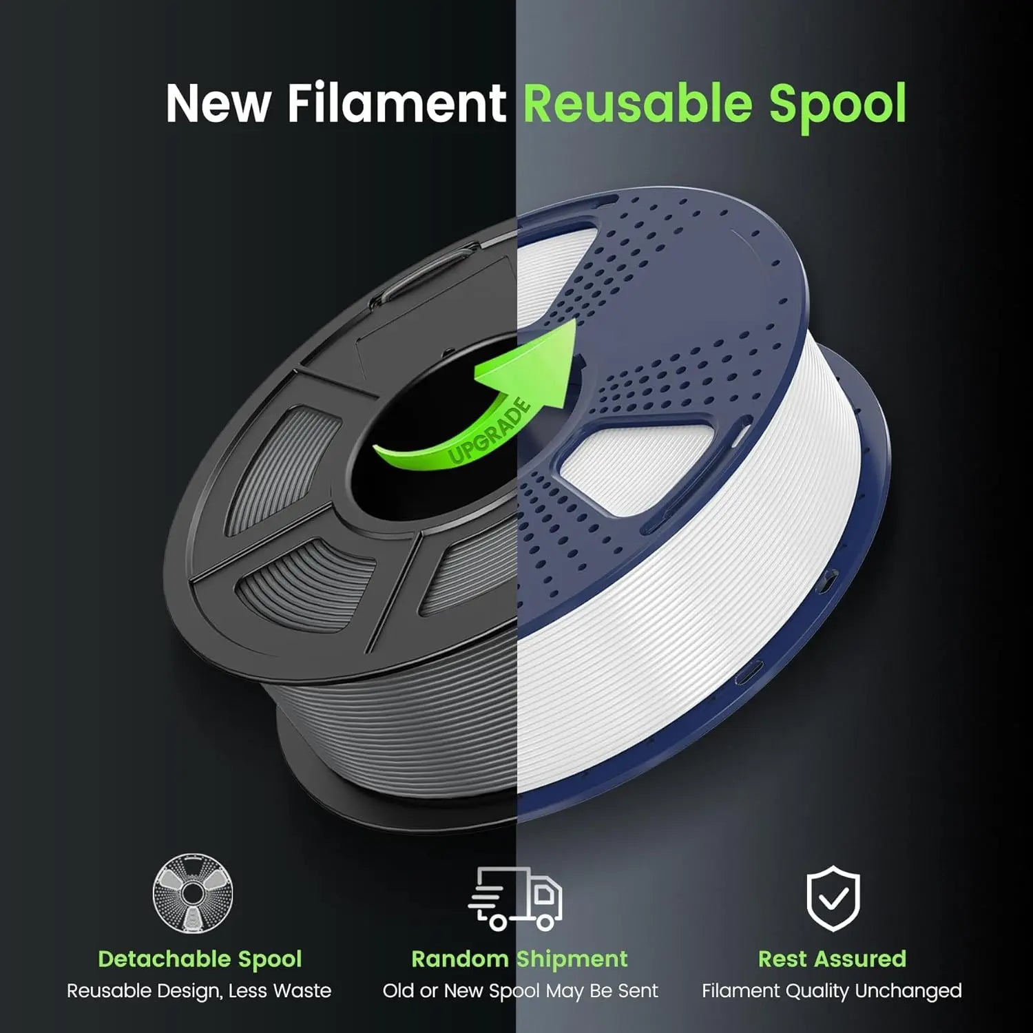 SUNLU PETG 3D Printer Filament 5KG Neatly Wound Good Toughness 1.75mm 3D Filament with Reusable Spool for Most FDM Printer