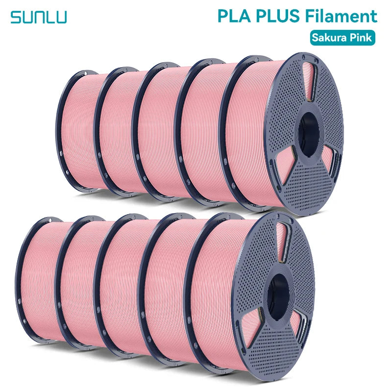 SUNLU Pla Plus 3D Filament 1.75mm Neatly Wound High Toughness Multicolor Plastic PLA+ Filaments for Most FDM 3D Printer 10KG