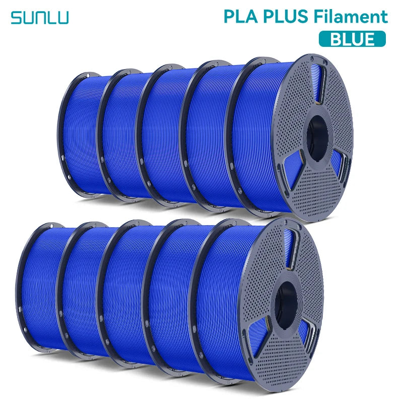 SUNLU Pla Plus 3D Filament 1.75mm Neatly Wound High Toughness Multicolor Plastic PLA+ Filaments for Most FDM 3D Printer 10KG